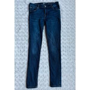7 For All Mankind Kids Skinny Straight Cotton Blue Denim Jeans Size 14